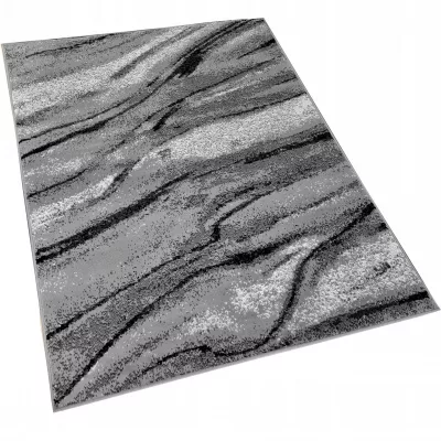 Obdélníkový koberece 50x90 cm LUKEN - šedý / černý