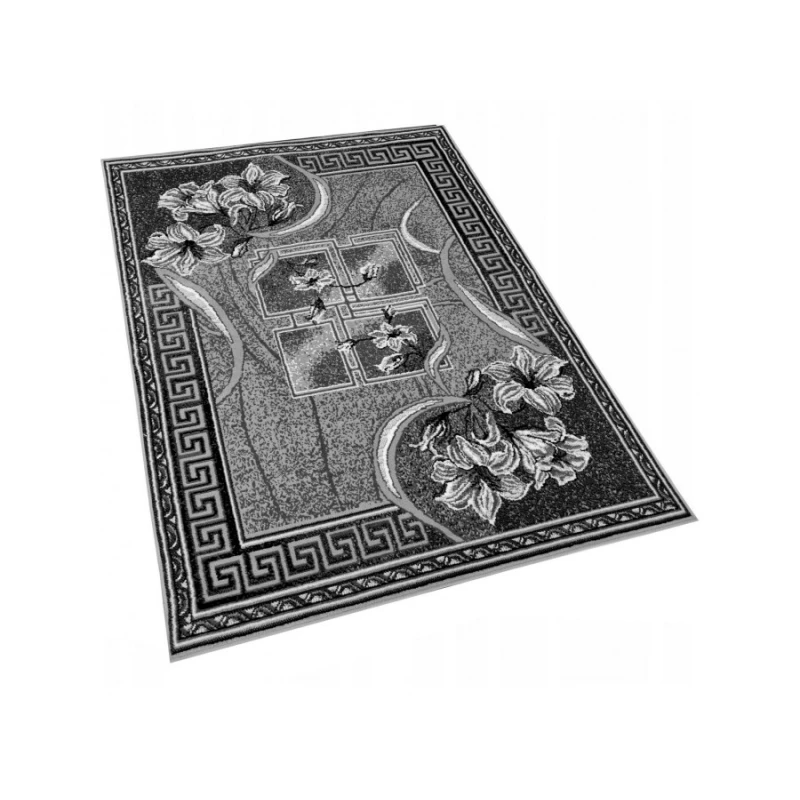 Vzorovaný koberec 50x90 cm LUKEN - šedý / černý
