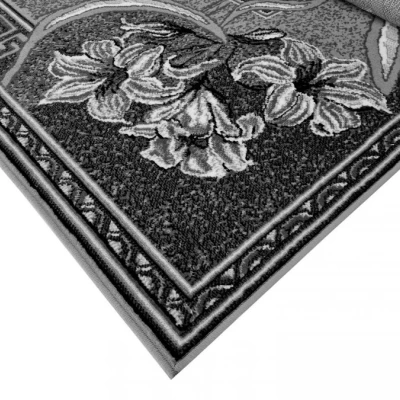 Vzorovaný koberec 50x90 cm LUKEN - šedý / černý