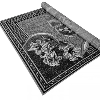 Vzorovaný koberec 50x90 cm LUKEN - šedý / černý