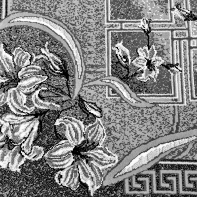 Vzorovaný koberec 50x90 cm LUKEN - šedý / černý