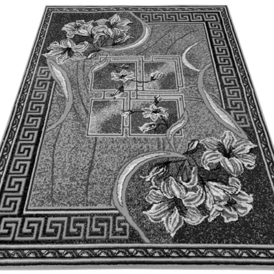 Vzorovaný koberec 50x90 cm LUKEN - šedý / černý