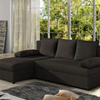 Rohová sedačka s úložným prostorem MELIKA - hnědá