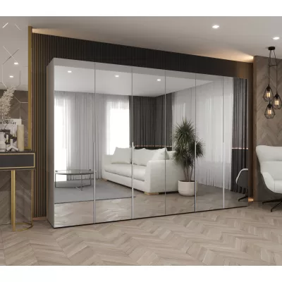 Zrcadlová šatní skříň 300 cm BUGRA - kašmírová