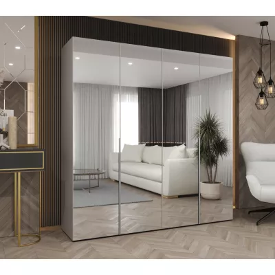 Zrcadlová šatní skříň 200 cm BUGRA - kašmírová