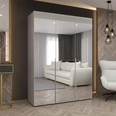 Zrcadlová šatní skříň 150 cm BUGRA - kašmírová