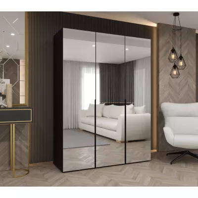 Zrcadlová šatní skříň 150 cm BUGRA - černá