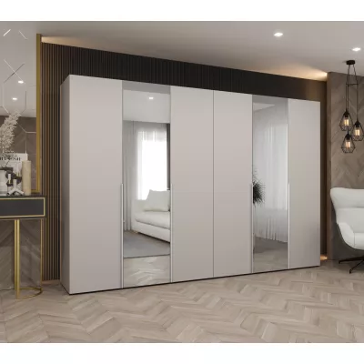 Šatní skříň 300 cm ASUDA se zrcadly - kašmír