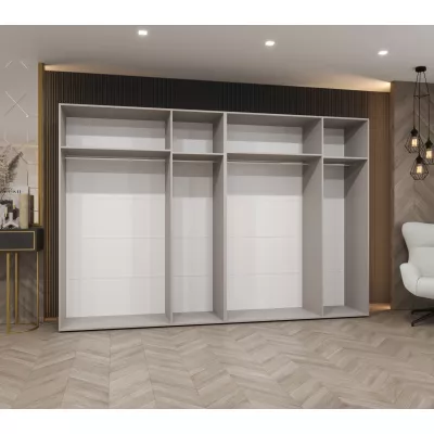 Šatní skříň 300 cm ASUDA se zrcadly - dub artisan / stříbrná