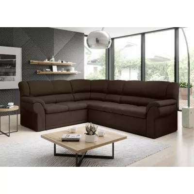 Rozkládací sedací souprava LAJANA - tmavě hnědá, levý roh