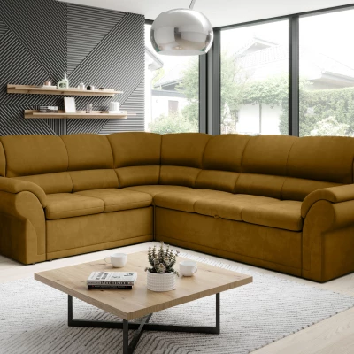 Rozkládací sedací souprava LAJANA - hořčicová, levý roh