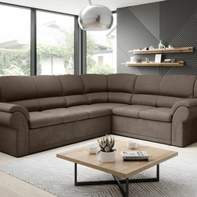 Rozkládací sedací souprava LAJANA - hnědá, pravý roh