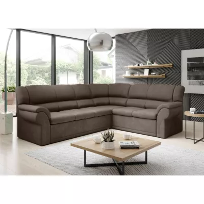 Rozkládací sedací souprava LAJANA - hnědá, pravý roh