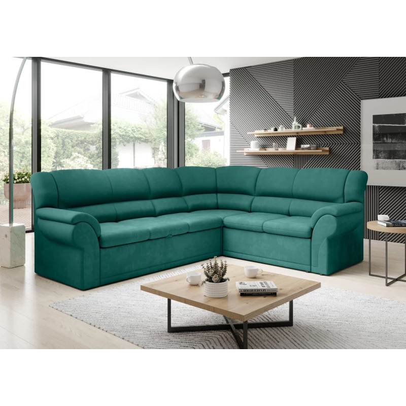 Rozkládací sedací souprava LAJANA - zelená, pravý roh