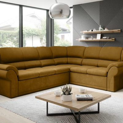 Rozkládací sedací souprava LAJANA - hořčicová, pravý roh