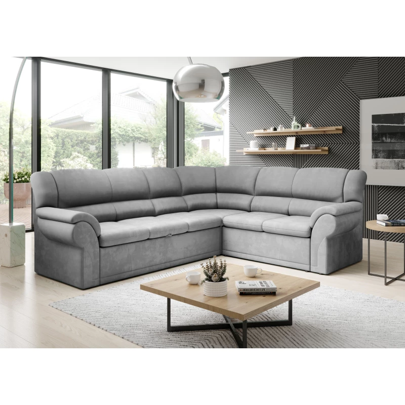 Rozkládací sedací souprava LAJANA - světle šedá, pravý roh