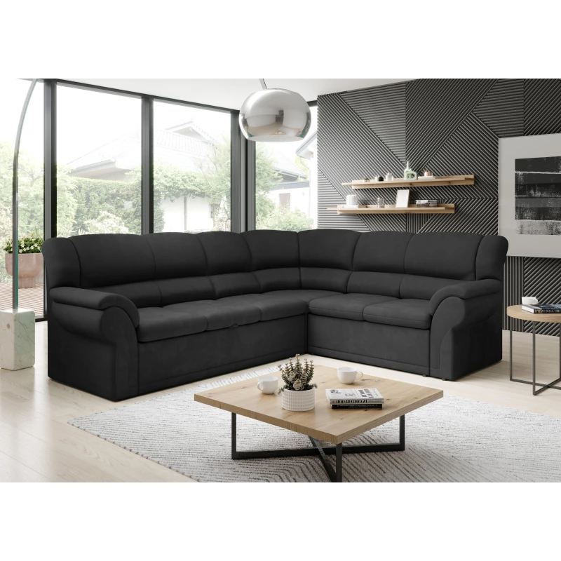 Rozkládací sedací souprava LAJANA - tmavě šedá, pravý roh