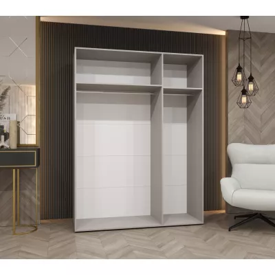 Šatní skříň 150 cm ASUDA se zrcadlem - bílá / černá