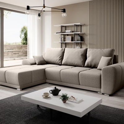 Sedací souprava s úložným prostorem TALULLA - béžová, levý roh