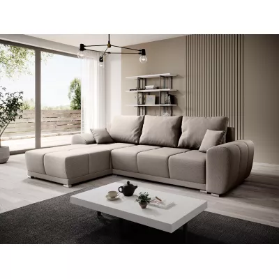 Sedací souprava s úložným prostorem TALULLA - béžová, levý roh