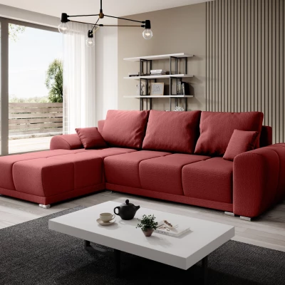 Sedací souprava s úložným prostorem TALULLA - červená, levý roh