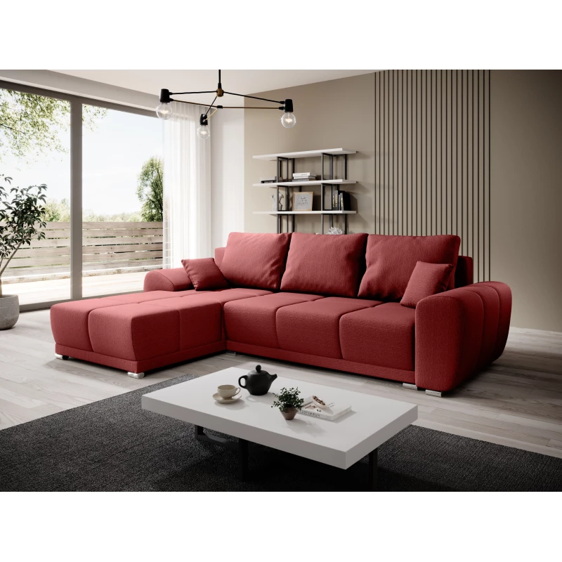 Sedací souprava s úložným prostorem TALULLA - červená, levý roh