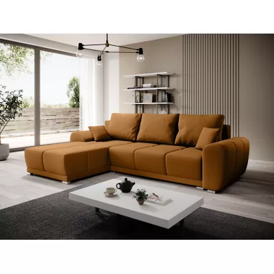 Sedací souprava s úložným prostorem TALULLA - oranžová, levý roh