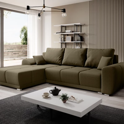 Sedací souprava s úložným prostorem TALULLA - olivová, levý roh