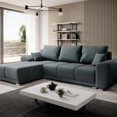 Sedací souprava s úložným prostorem TALULLA - modrošedá, levý roh