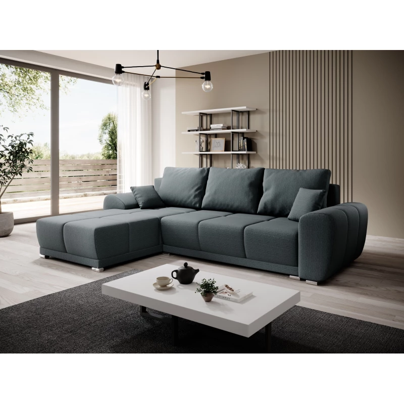 Sedací souprava s úložným prostorem TALULLA - modrošedá, levý roh