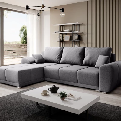 Sedací souprava s úložným prostorem TALULLA - šedá, levý roh