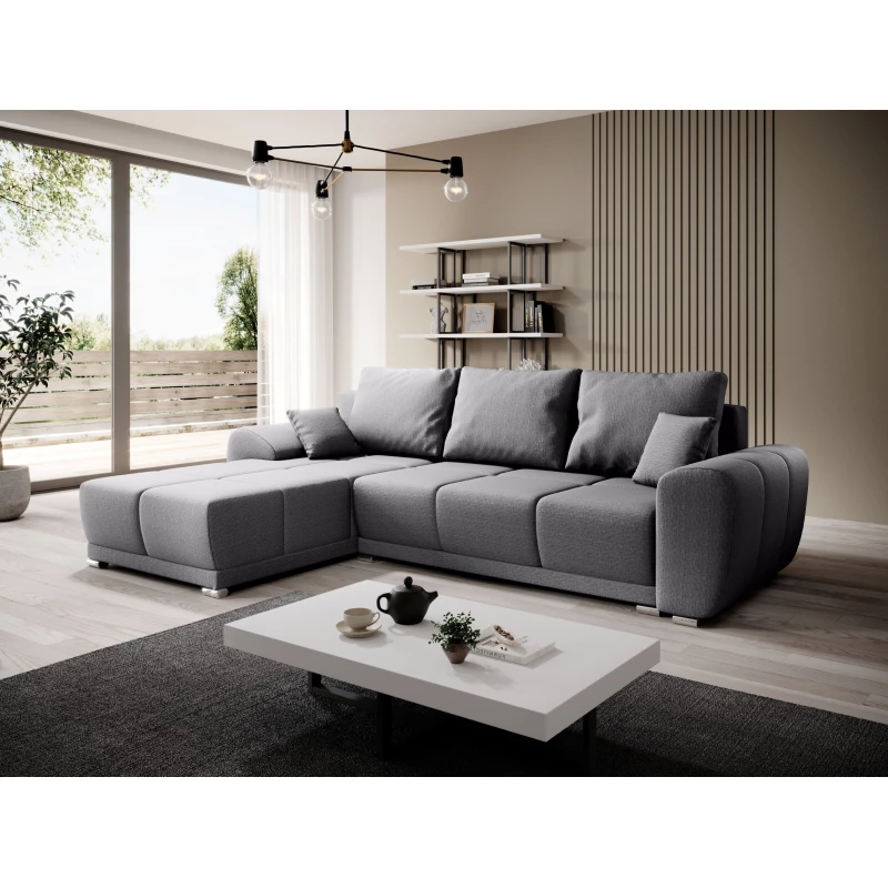 Sedací souprava s úložným prostorem TALULLA - šedá, levý roh