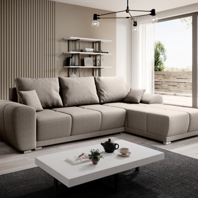 Sedací souprava s úložným prostorem TALULLA - béžová, pravý roh