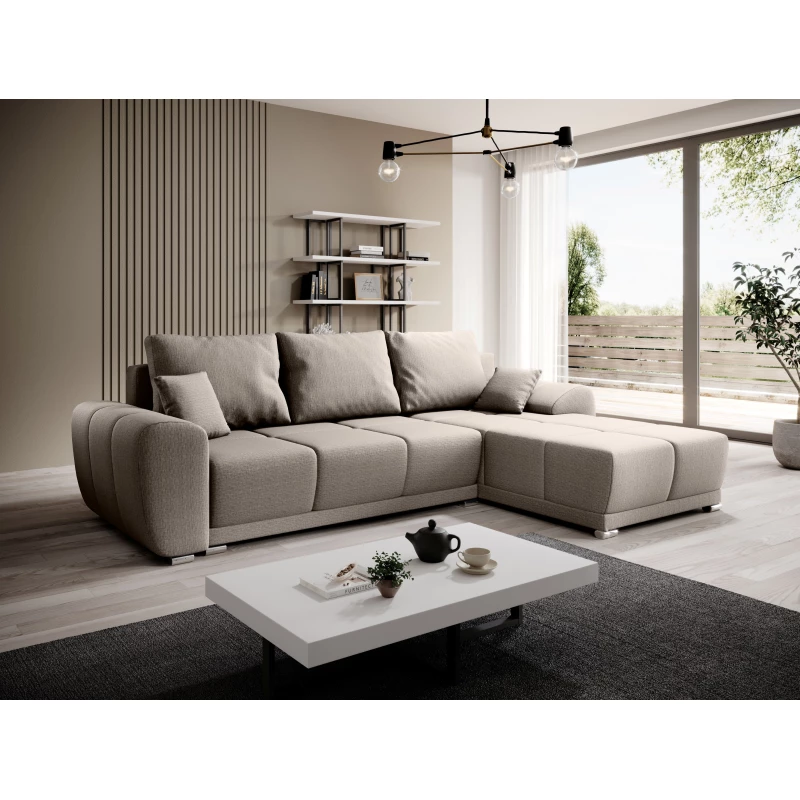 Sedací souprava s úložným prostorem TALULLA - béžová, pravý roh