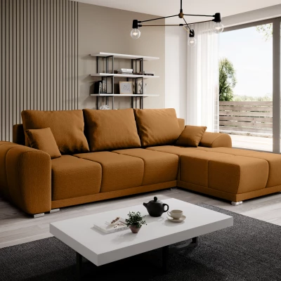 Sedací souprava s úložným prostorem TALULLA - oranžová, pravý roh