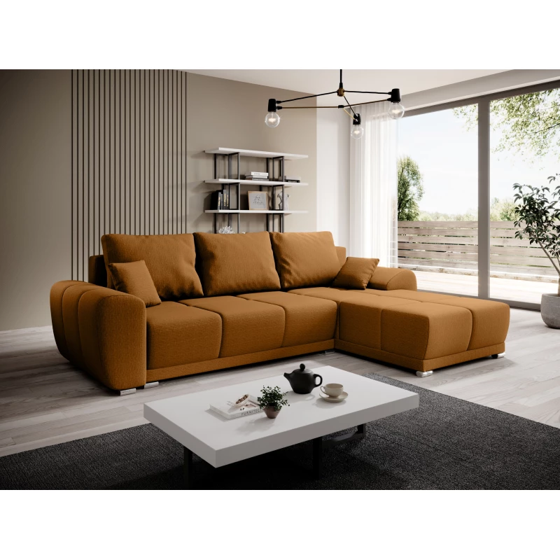 Sedací souprava s úložným prostorem TALULLA - oranžová, pravý roh