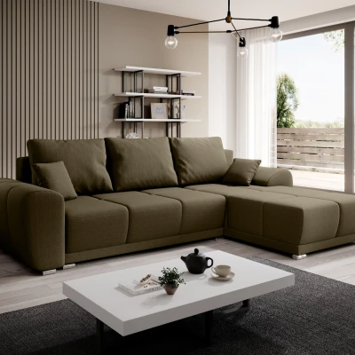 Sedací souprava s úložným prostorem TALULLA - olivová, pravý roh