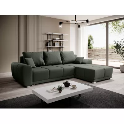 Sedací souprava s úložným prostorem TALULLA - tmavě zelená, pravý roh