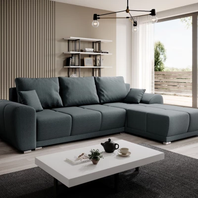 Sedací souprava s úložným prostorem TALULLA - modrošedá, pravý roh