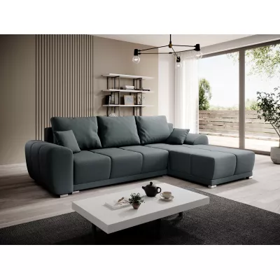 Sedací souprava s úložným prostorem TALULLA - modrošedá, pravý roh