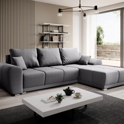 Sedací souprava s úložným prostorem TALULLA - šedá, pravý roh