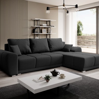 Sedací souprava s úložným prostorem TALULLA - černá, pravý roh