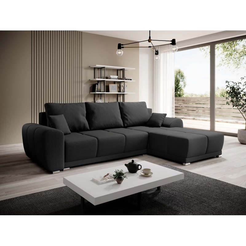 Sedací souprava s úložným prostorem TALULLA - černá, pravý roh