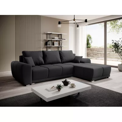 Sedací souprava s úložným prostorem TALULLA - černá, pravý roh