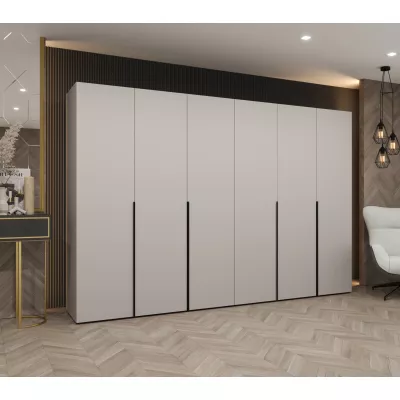 Šatní skříň 300 cm BETULA - kašmírová / černá