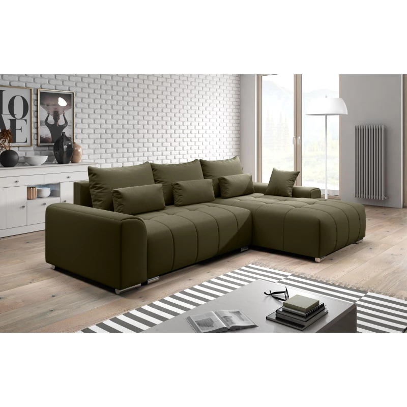 Rohová rozkládací sedačka RANDA - khaki