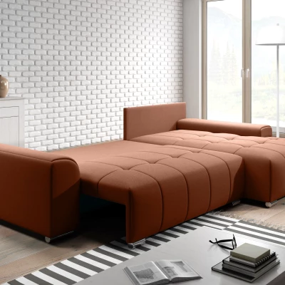 Rohová rozkládací sedačka RANDA - cihlová