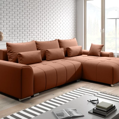 Rohová rozkládací sedačka RANDA - cihlová