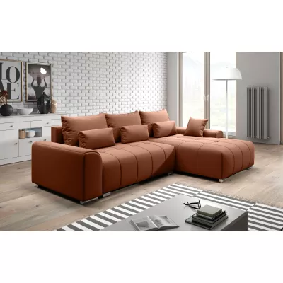 Rohová rozkládací sedačka RANDA - cihlová