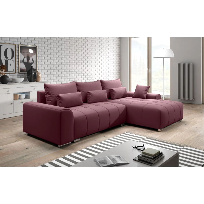 Rohová rozkládací sedačka RANDA - růžová